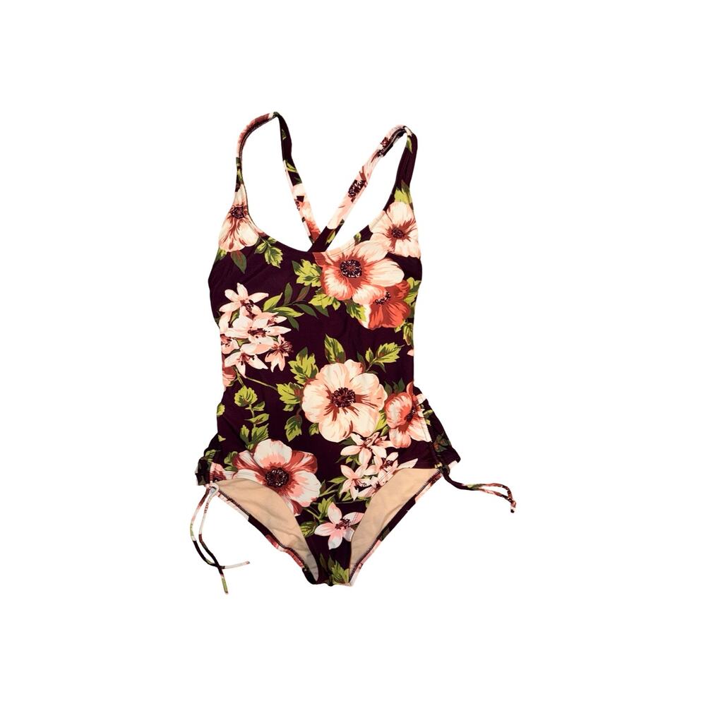 Kona Sol Medium Floral One Piece Swimsuit Summer Beachwear